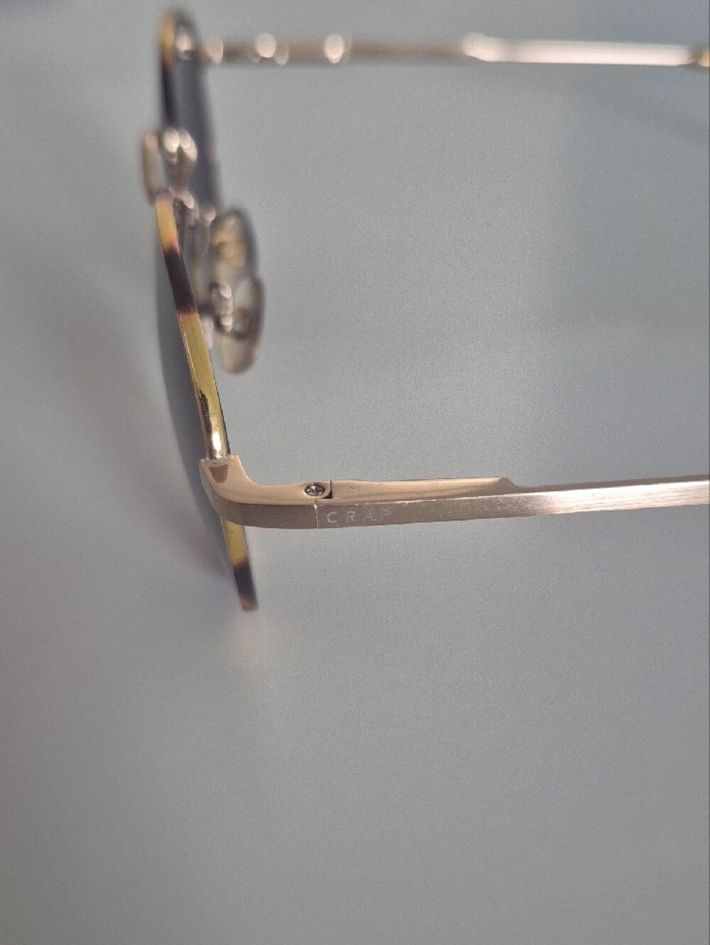 NWOT Crap Eyewear - Round Light Tortoiseshell Frame Sunglasses with Gold Accents - Picture 6 of 16